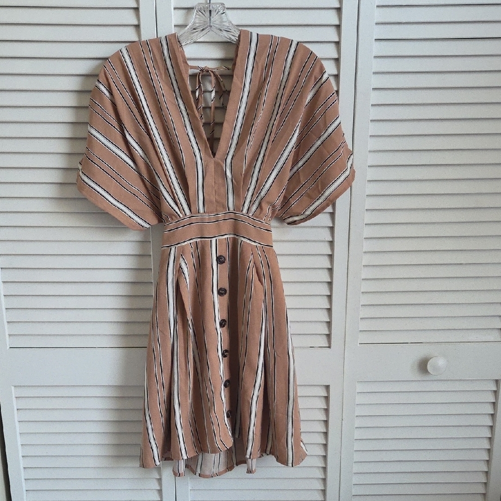 Striped Tan Dress